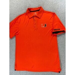 Miami Hurricanes Colosseum‎ Short Sleeve Campus Polo Shirt (Men's Large) Orange